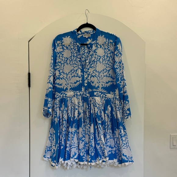 Juliet Dunn Blue and White Floral Dress - Picture 1 of 3